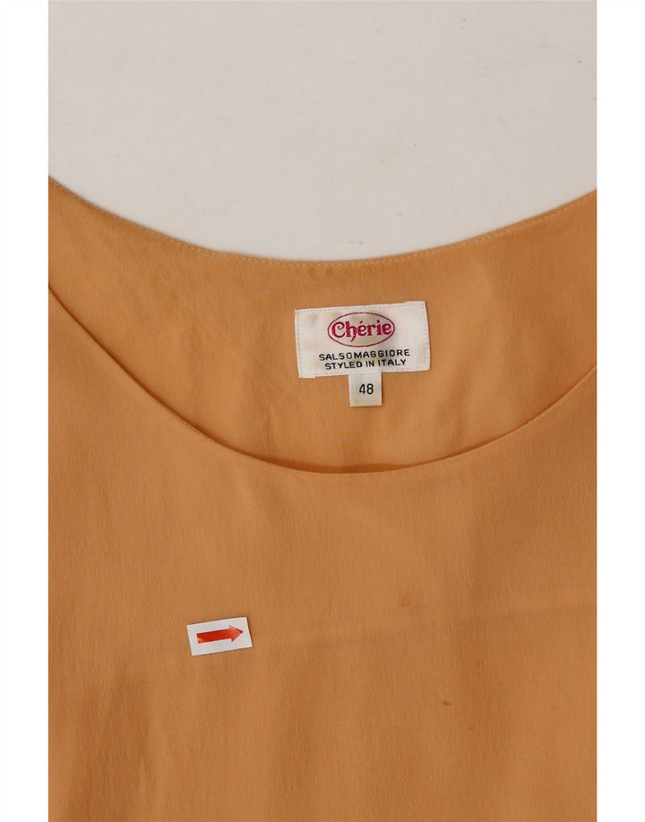 CHERIE Womens Sleeveless Blouse Top IT 48 XL Orange Vintage cherie and Second-Hand cherie from Messina Hembry 