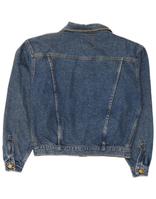 Giacca di jeans vintage da donna UK 14 cotone blu medio