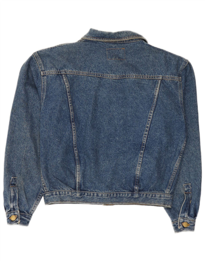 Giacca di jeans vintage da donna UK 14 cotone blu medio