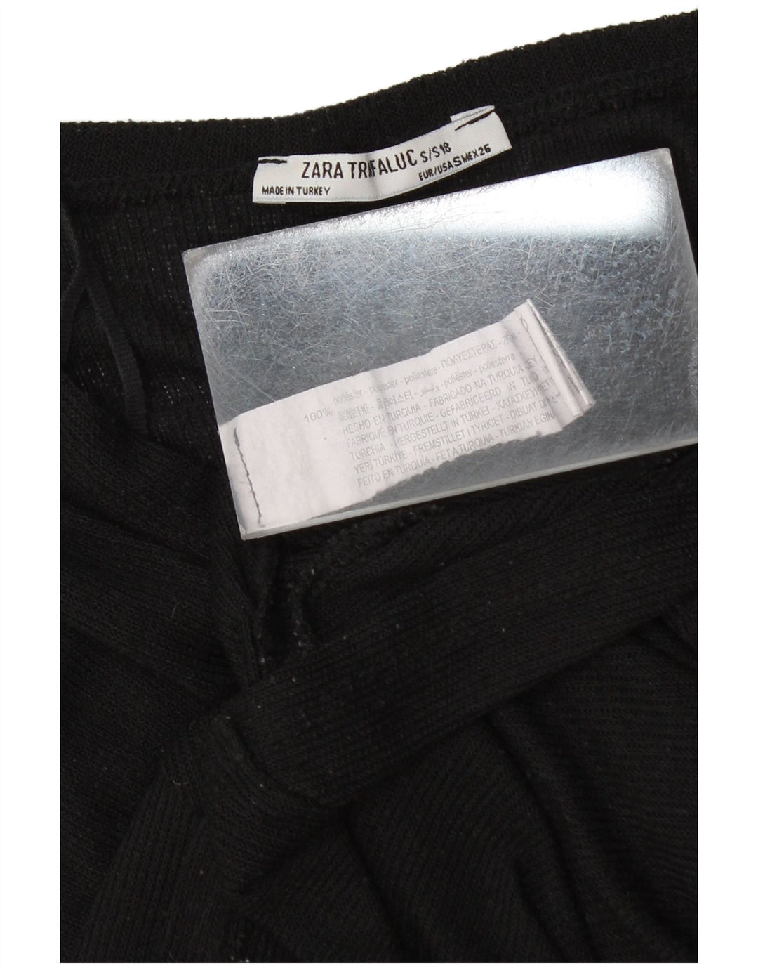 Top corto da donna Zara in camicetta UK 10 piccolo poliestere nero