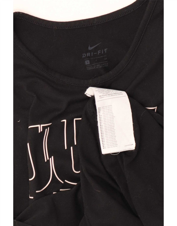 Canotta grafica Nike Dri Fit da donna UK 10 piccola in poliestere nero