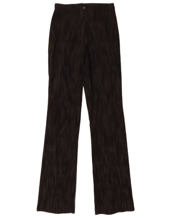 Pantaloni casual bootcut da donna vintage UK 8 piccoli W26 L31 a righe nere