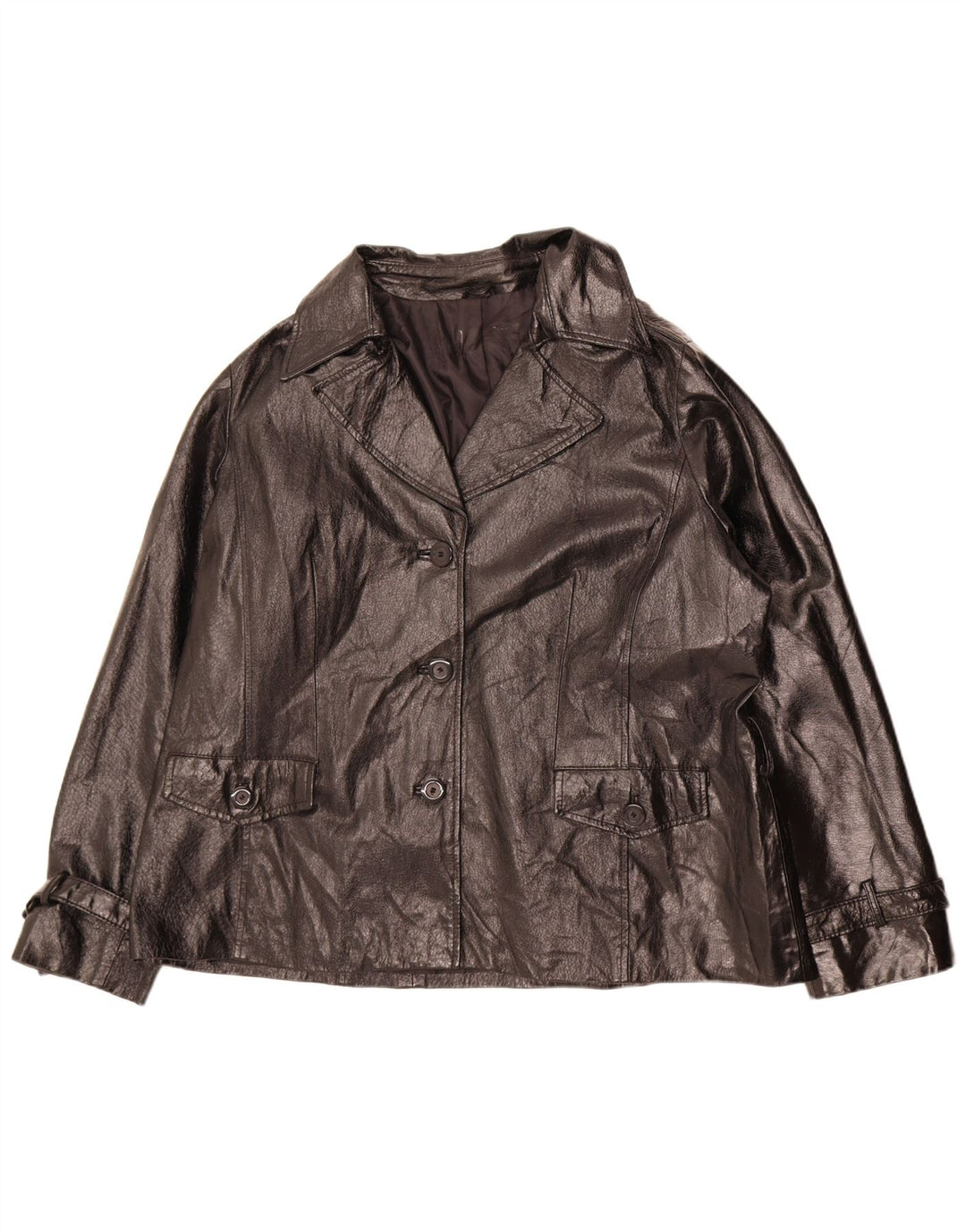 Giacca blazer vintage militare a 3 bottoni da donna UK 20 2XL nera