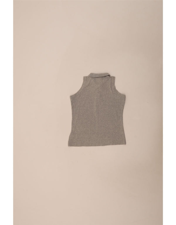 Polo senza maniche da donna Lotto UK 10 piccola in cotone grigio