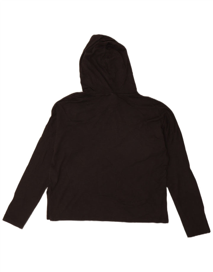 PUMA Top da donna oversize con cappuccio grafico manica lunga UK 10 Small Nero