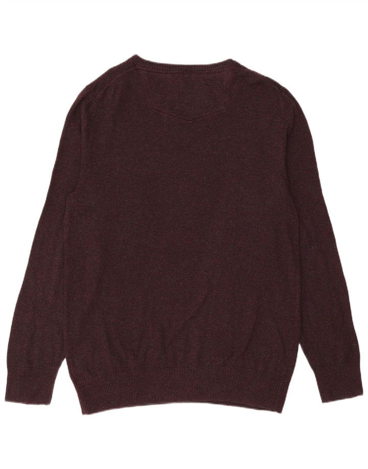 Maglione da uomo con scollo a V Fat Face, grande cotone viola