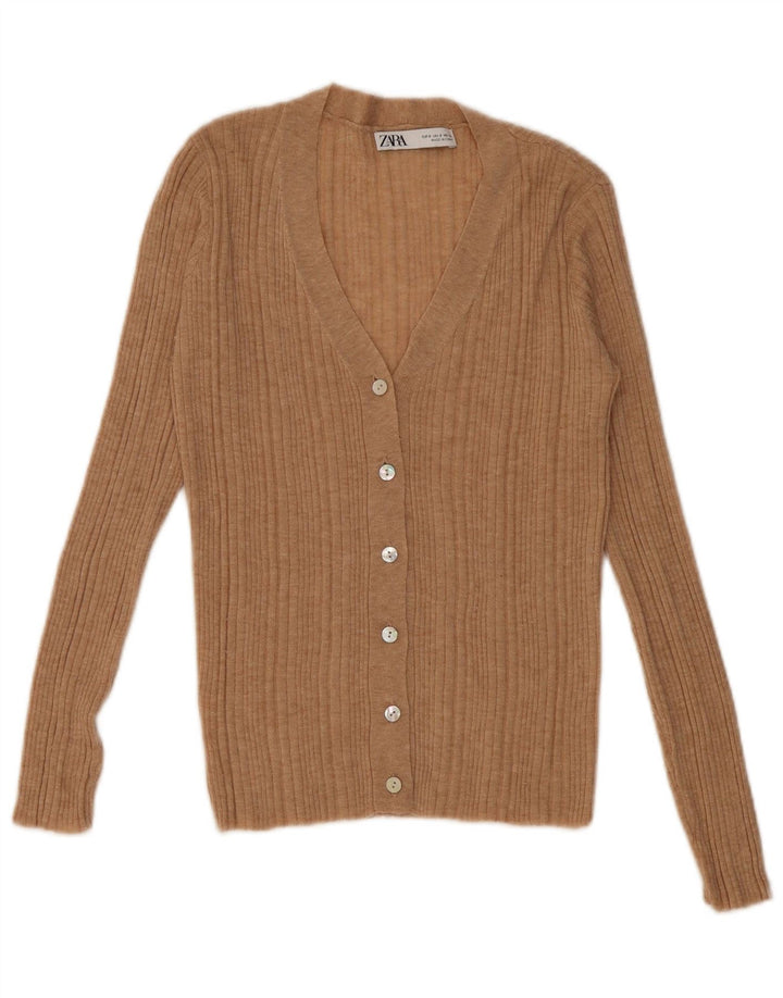 Maglione Cardigan Da Donna ZARA UK 10 Piccolo Beige