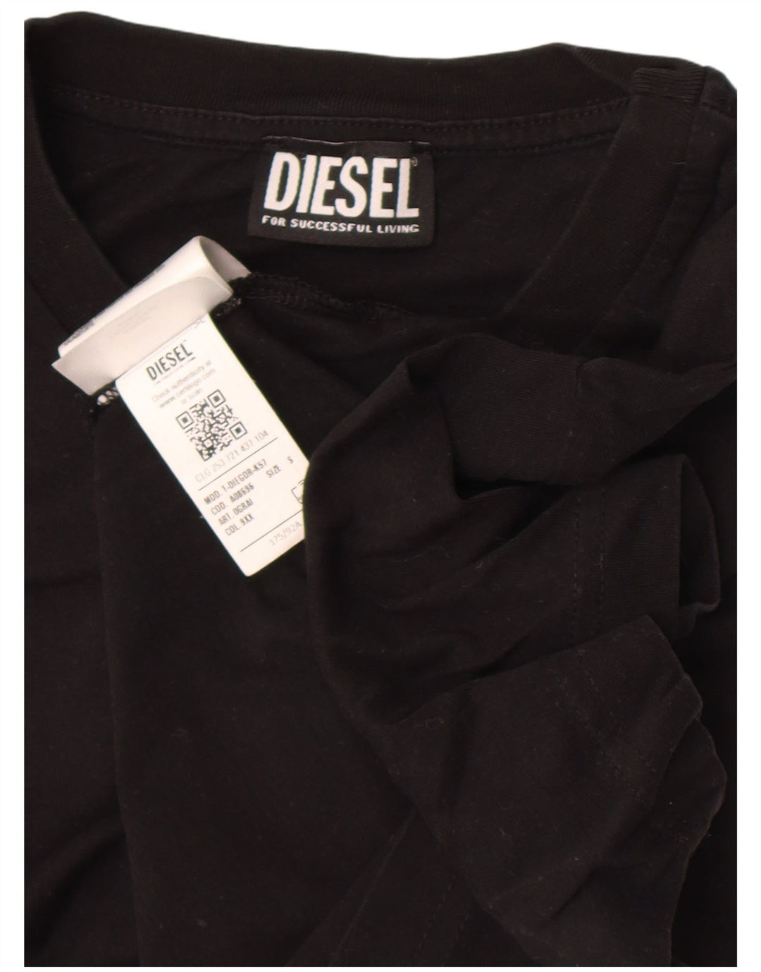 T-shirt grafica da uomo Diesel Top piccola in cotone nero