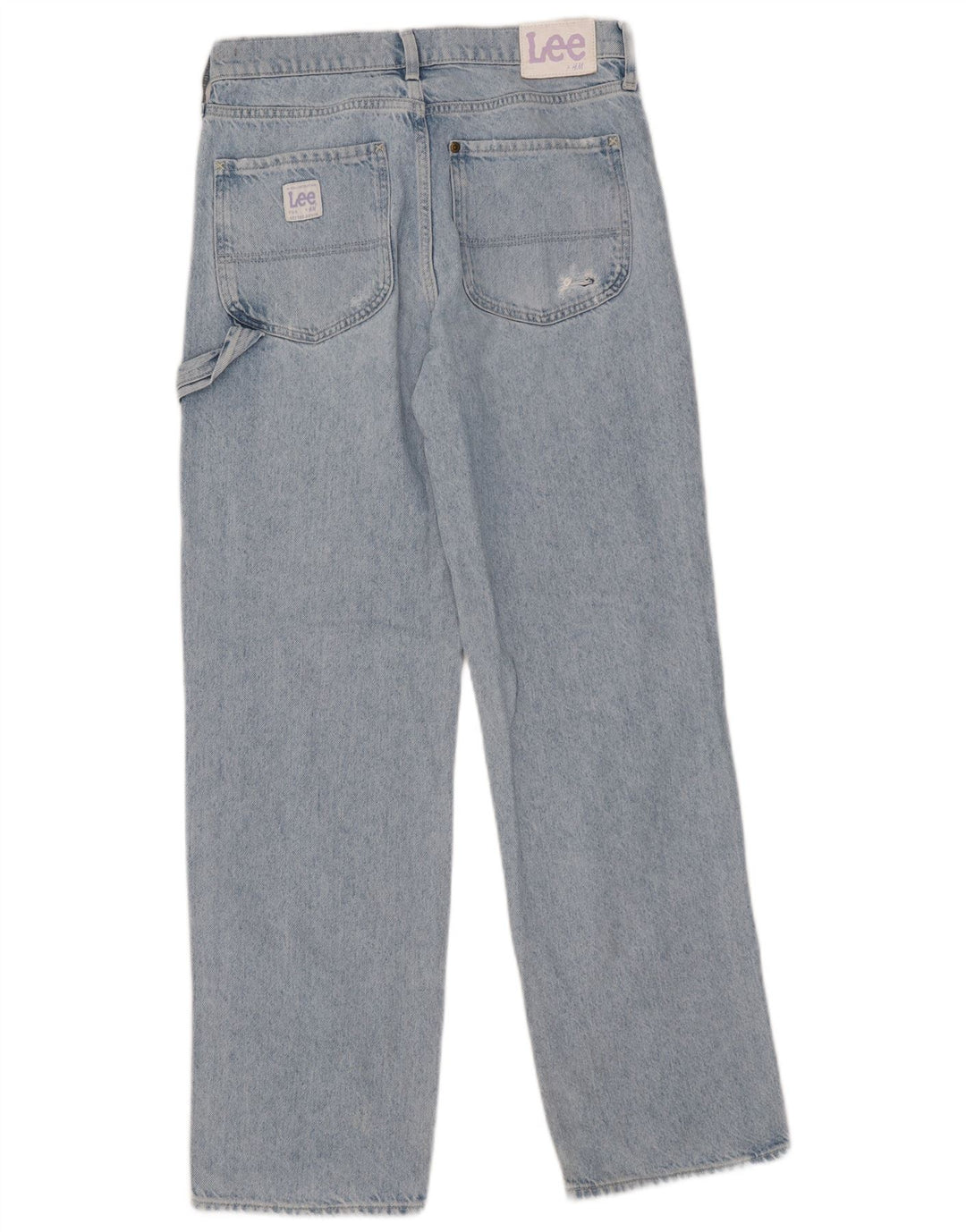 Jeans dritti effetto invecchiato da donna Lee EU 36 piccolo W30 L30 cotone blu