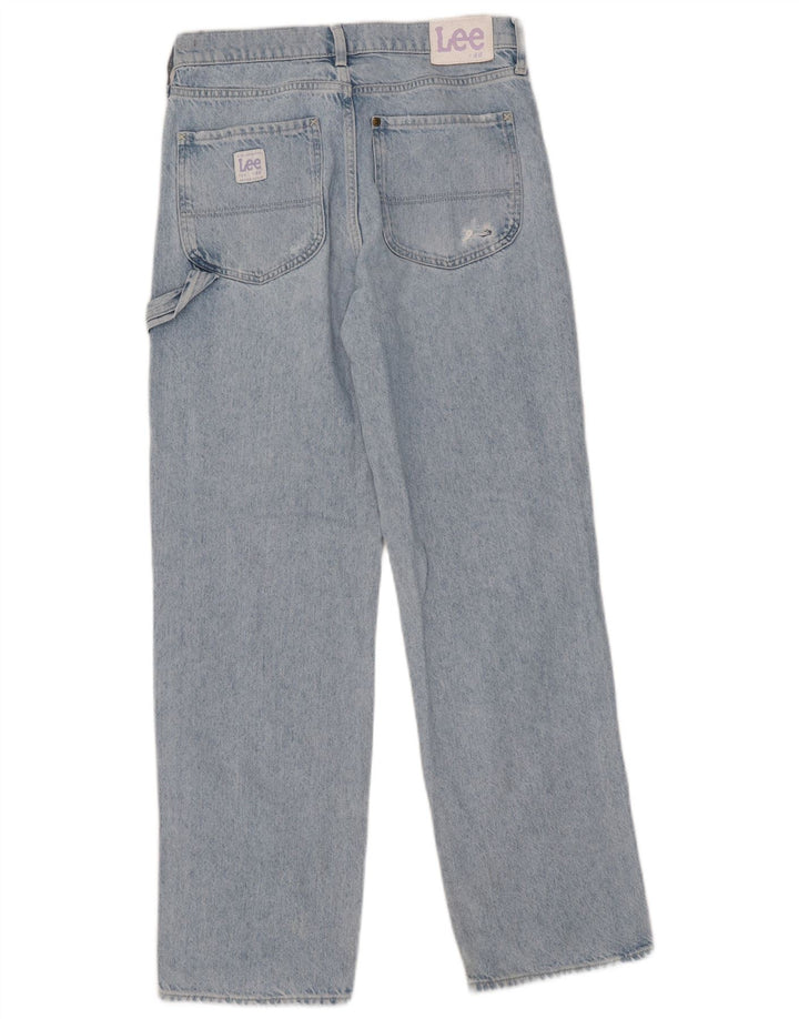 Jeans dritti effetto invecchiato da donna Lee EU 36 piccolo W30 L30 cotone blu