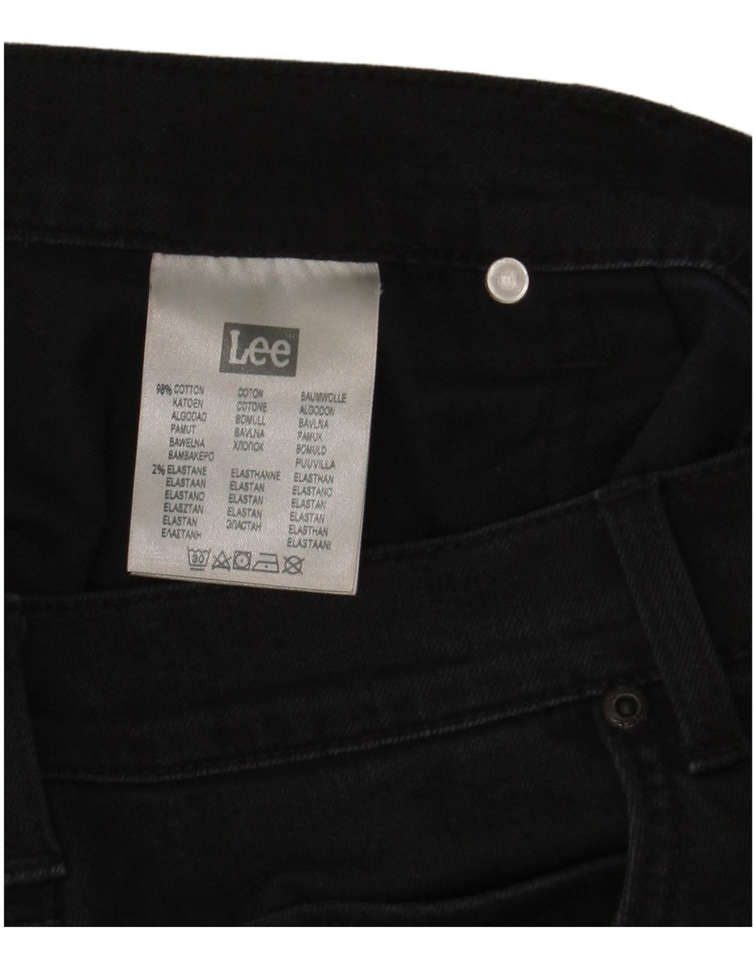Jeans dritti da uomo Lee Rider W36 L34 cotone nero