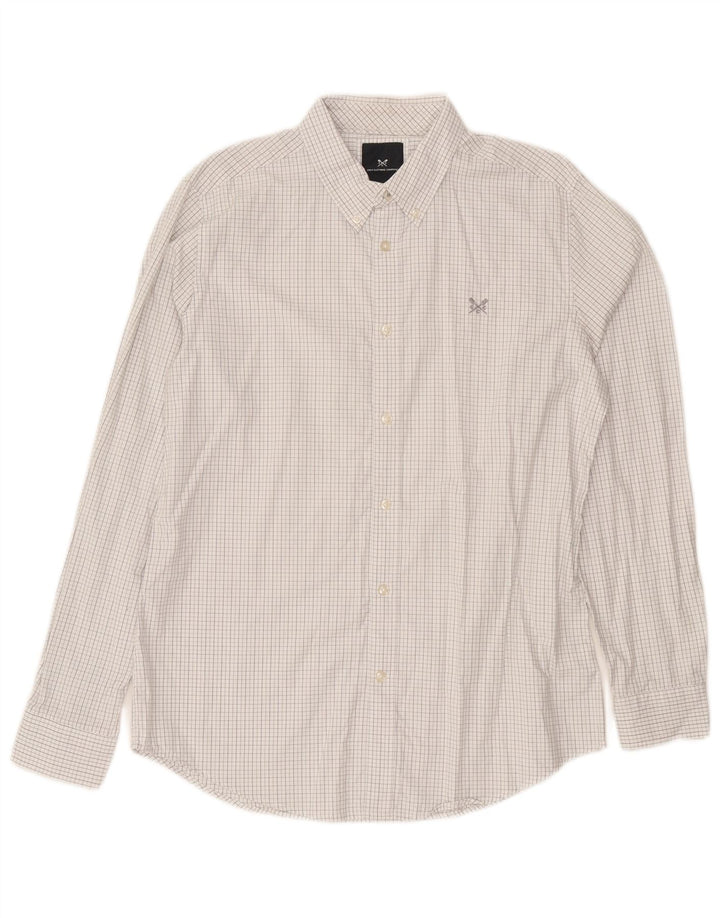 CREW CLOTHING Camicia da uomo slim fit in cotone a quadretti bianco medio