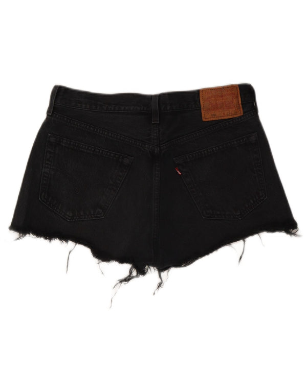 Pantaloncini di jeans a vita alta Levi's 501 da donna W33 grandi neri