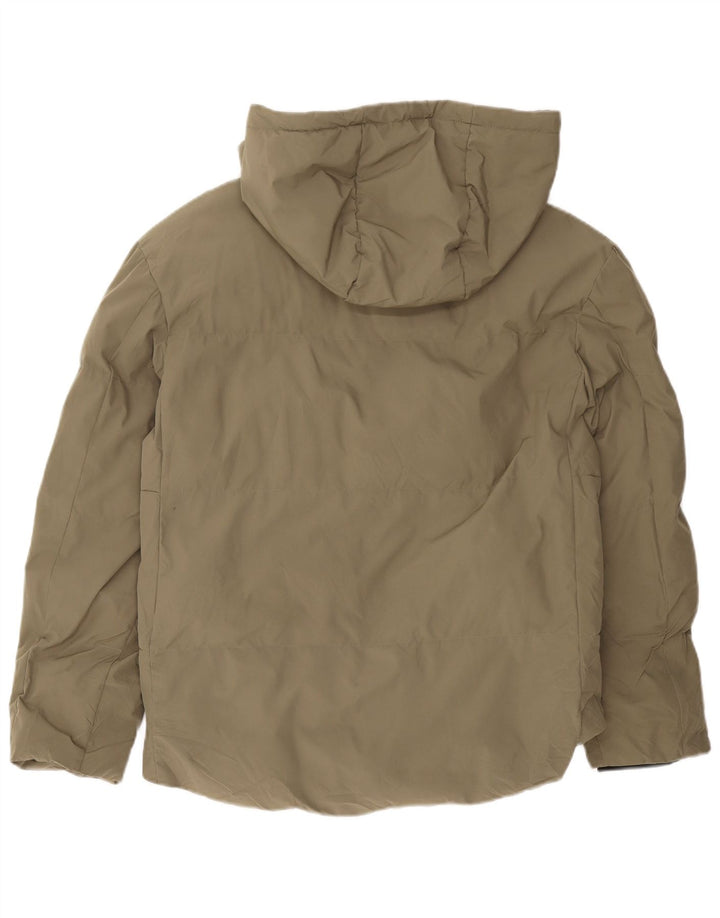 Giacca imbottita con cappuccio da uomo Zara UK 38 poliestere kaki medio