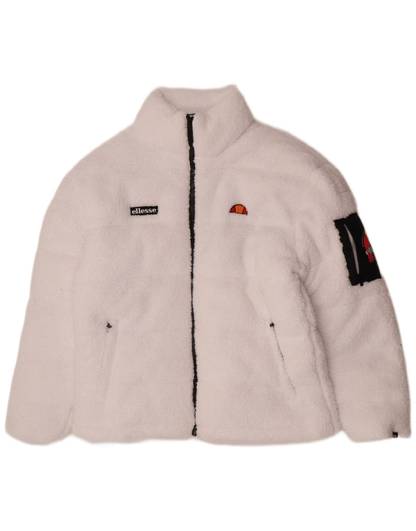Giacca imbottita in pile da donna Ellesse UK 14 Large White Poliestere Sports