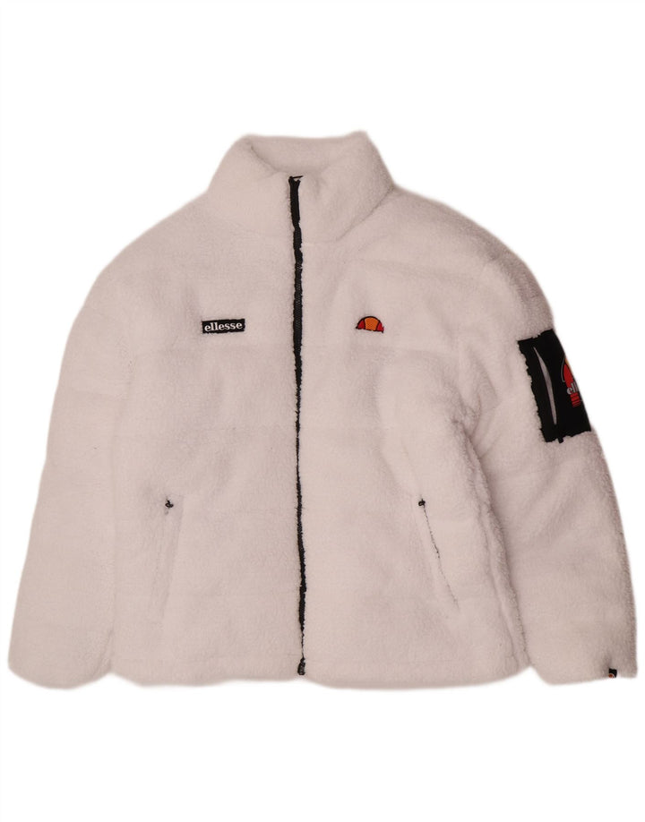 Giacca imbottita in pile da donna Ellesse UK 14 Large White Poliestere Sports