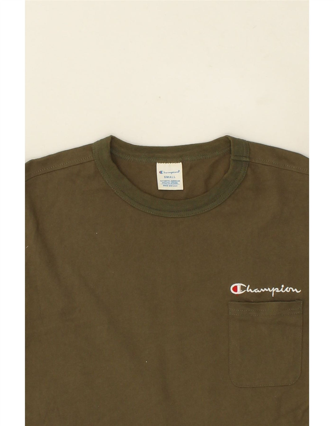 CHAMPION Mens Graphic T-Shirt Top Small Green Cotton Vintage Champion and Second-Hand Champion from Messina Hembry 