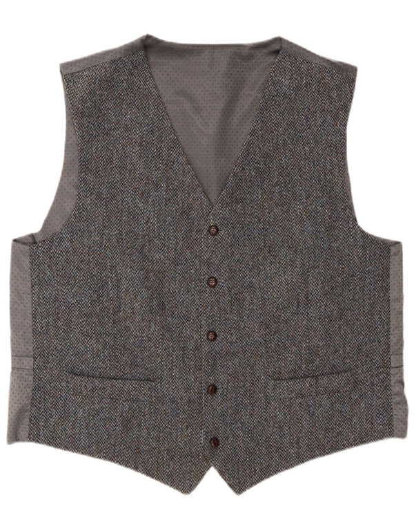 Gilet da uomo Harris Tweed 2XL in lana vergine grigia