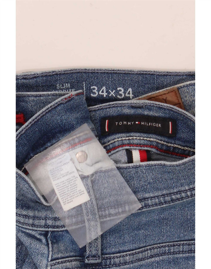 Tommy Hilfiger Uomo Thavar Slim Jeans W34 L34 Cotone Blu