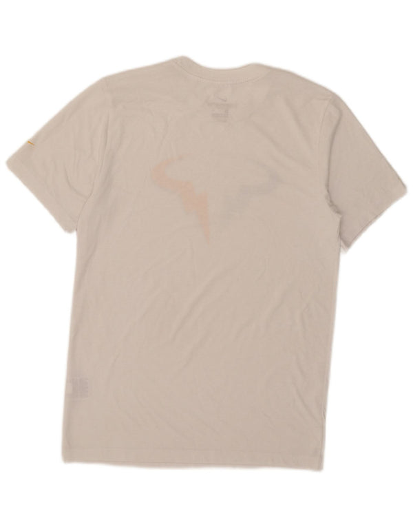 T-shirt grafica Nike Dri Fit da uomo, piccola, in poliestere bianco