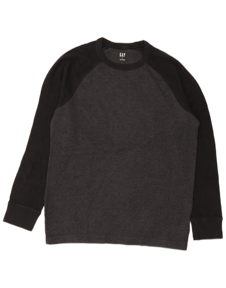 Gap Felpa da uomo in cotone color block grigio medio