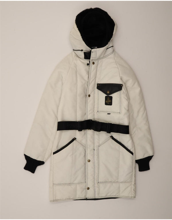 Refrigiwear Cappotto imbottito Cruzcampo da donna UK 14 Medium Off White Colourblock