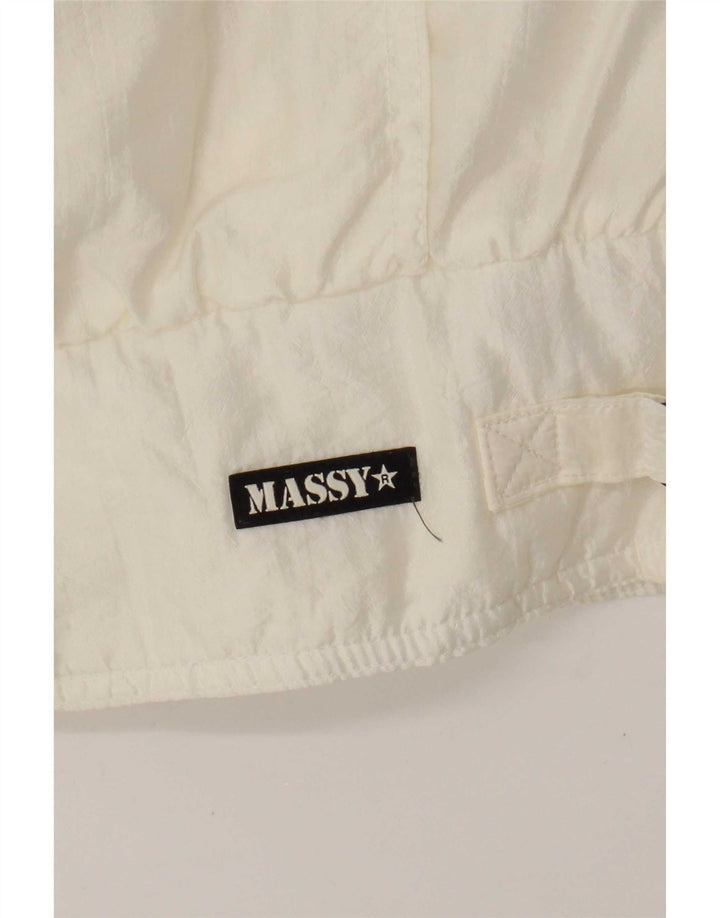 Giubbotto bomber vintage da donna UK 14 grande bianco