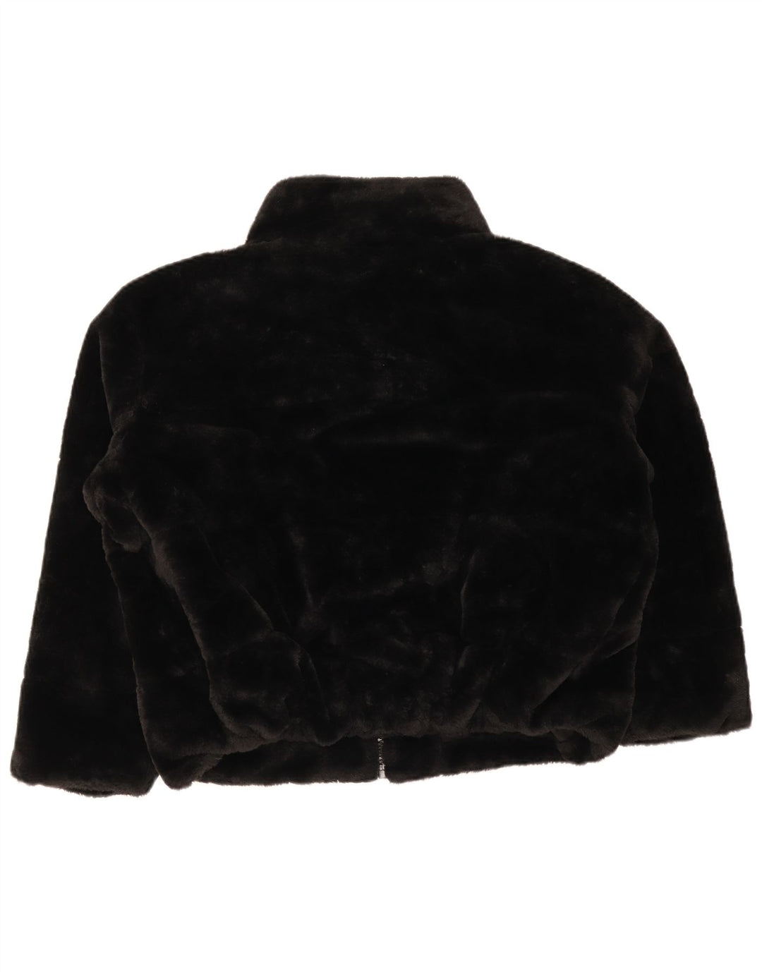 Giacca da donna in pelliccia sintetica Zara UK 16 grande poliestere nero
