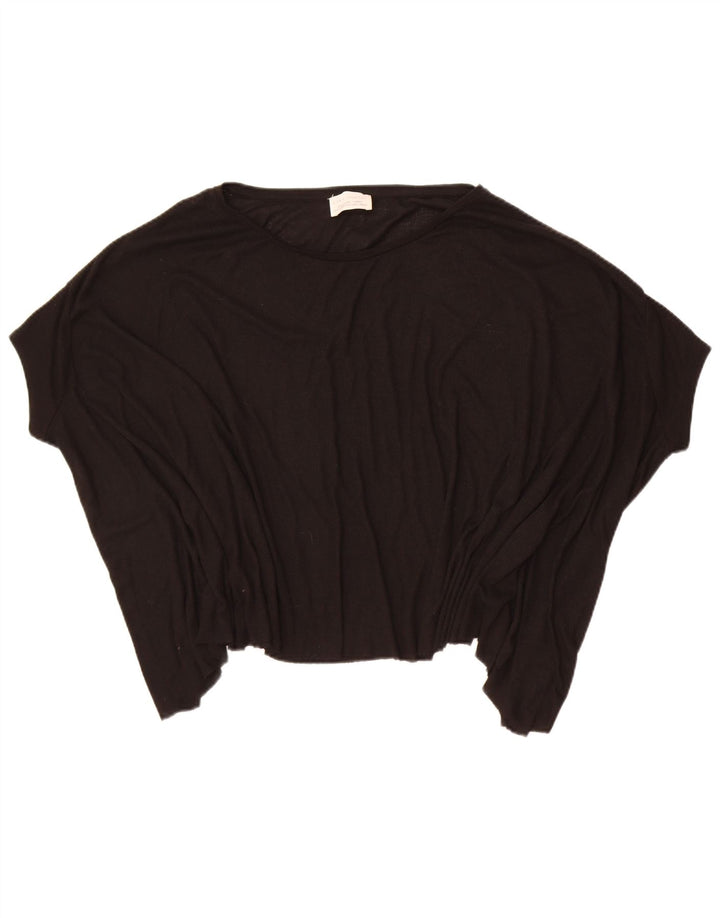 Zara, camicetta oversize a pipistrello da donna, taglia UK 10, piccola, in poliestere nero