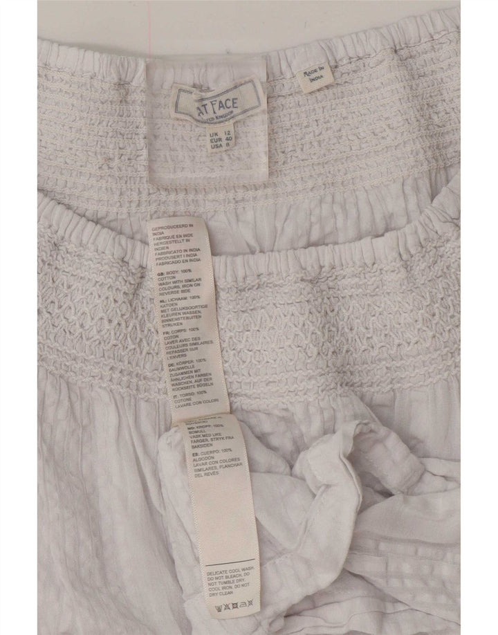 Fat Face Camicetta oversize da donna con maniche a 3/4 Top UK 12 Cotone bianco medio