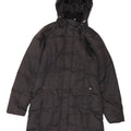 EDDIE BAUER Cappotto imbottito oversize con cappuccio da donna UK 6 XS Poliestere nero