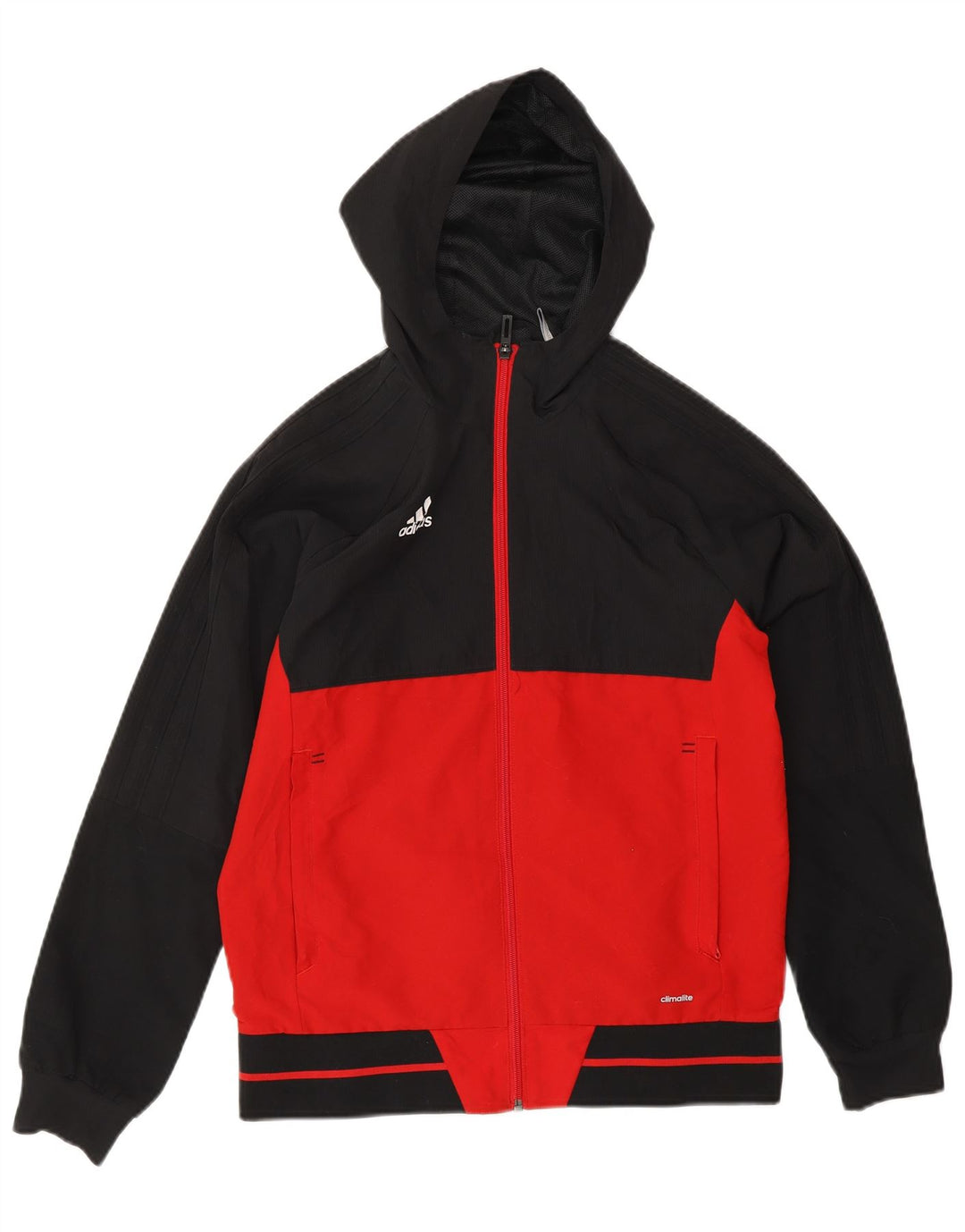Giubbotto bomber con cappuccio ADIDAS da ragazzo Climalite 11-12 anni Rosso Colourblock