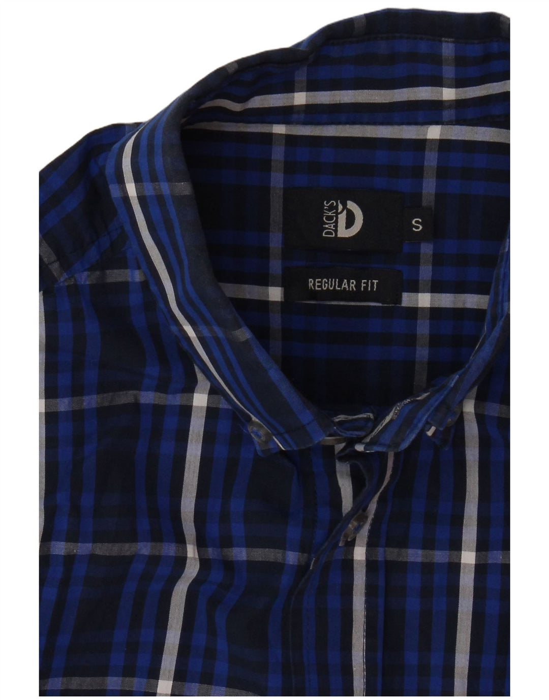 DACK'S Mens Regular Fit Shirt Small Blue Check Cotton