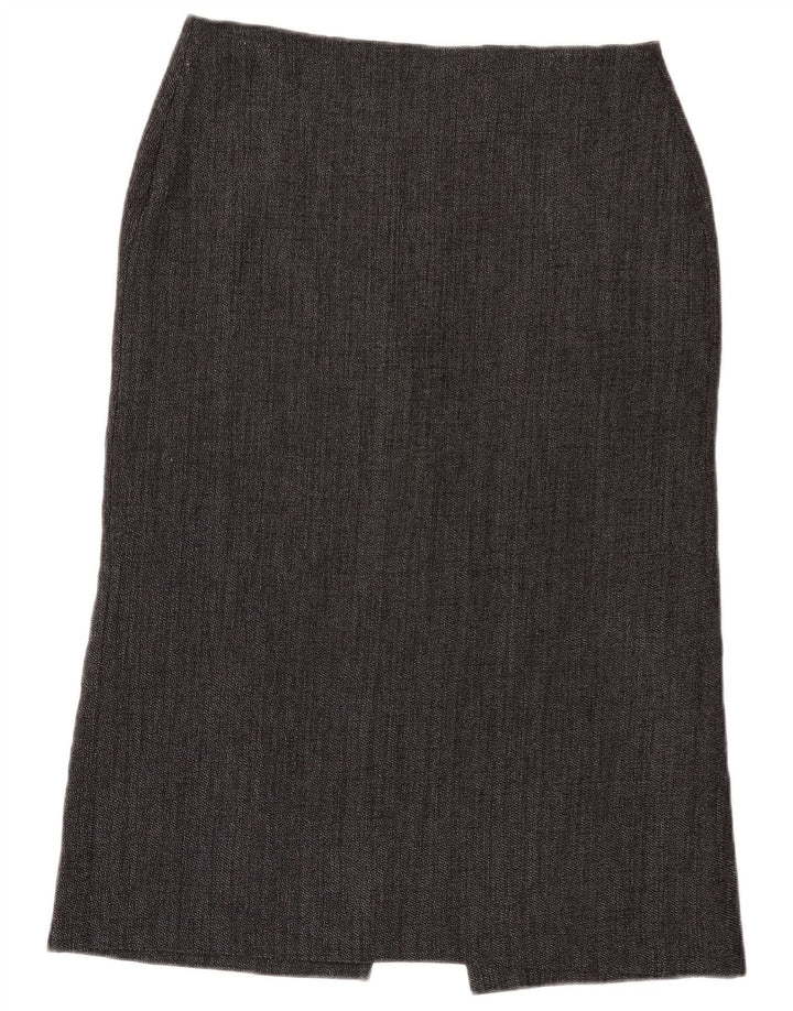 Gonna dritta midi da donna Marks & Spencer UK 14 grande W32 grigia