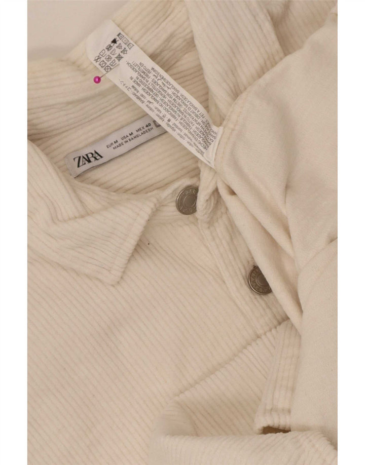 Camicia Zara da uomo in velluto a coste, cotone bianco medio