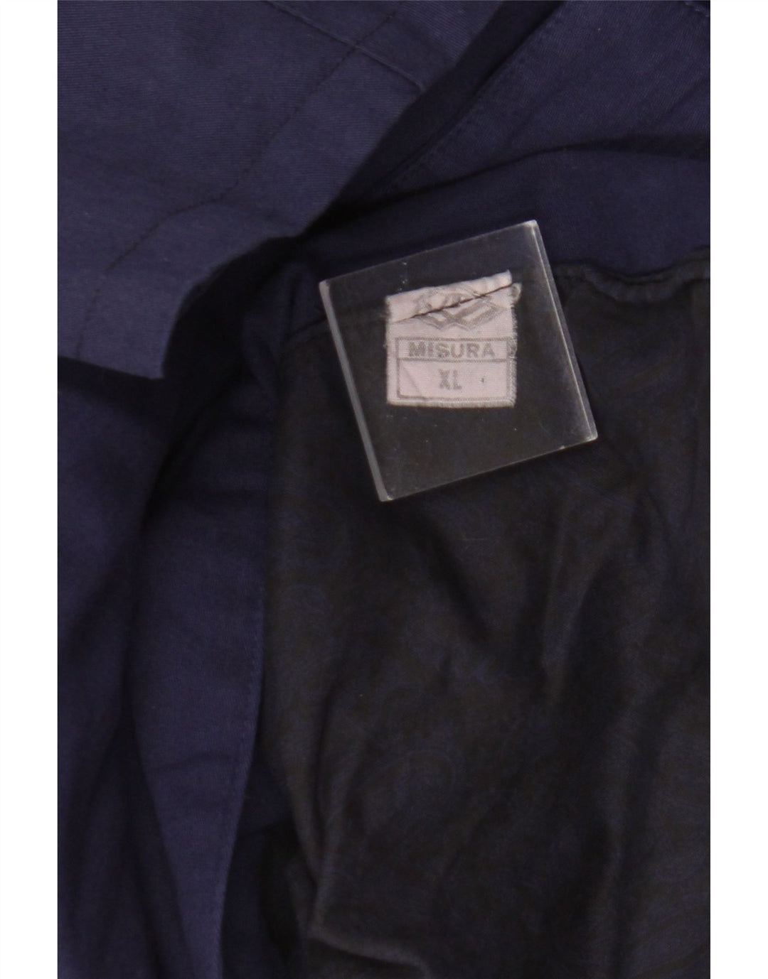Giacca blazer da uomo con cerniera a 2 bottoni e maniche a 3/4 UK 42 XL in cotone blu navy