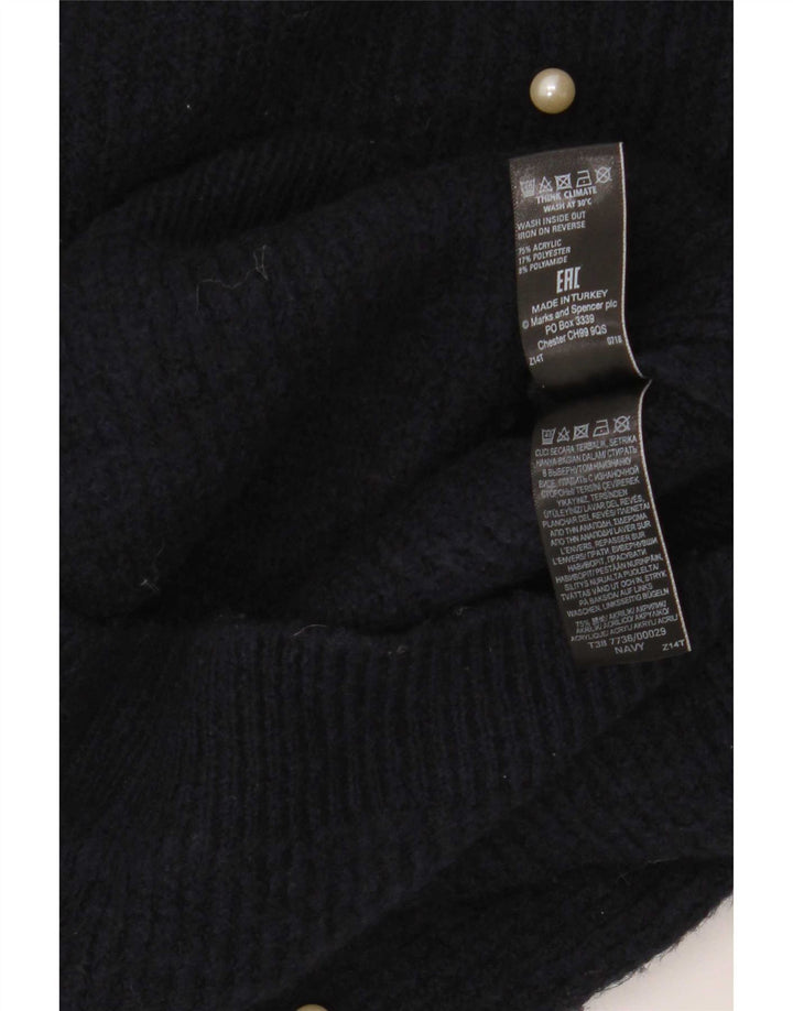 Maglione maglione con scollo a barca da donna Marks & Spencer UK 8 piccolo blu navy
