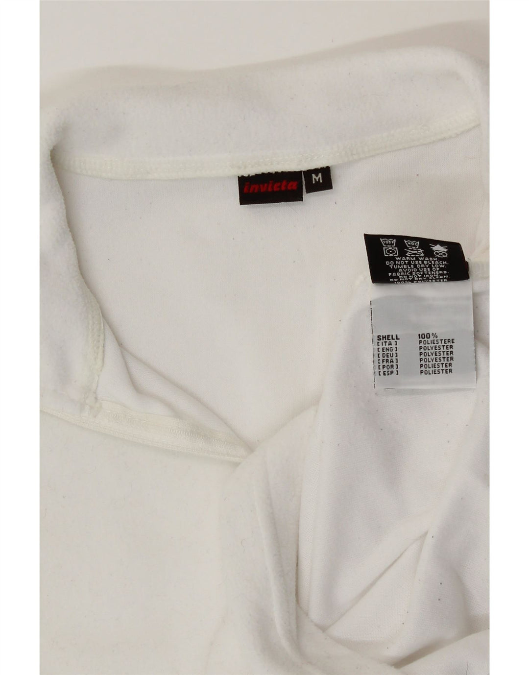 Maglione in pile da donna con collo e zip Invicta UK 14 poliestere bianco medio