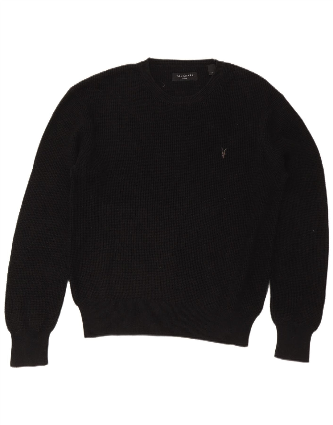 Maglione girocollo da uomo All Saints, grande, in cotone nero