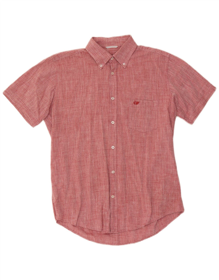 Camicia Carrera da uomo a maniche corte, vestibilità regolare, grande, in cotone chiazzato rosso