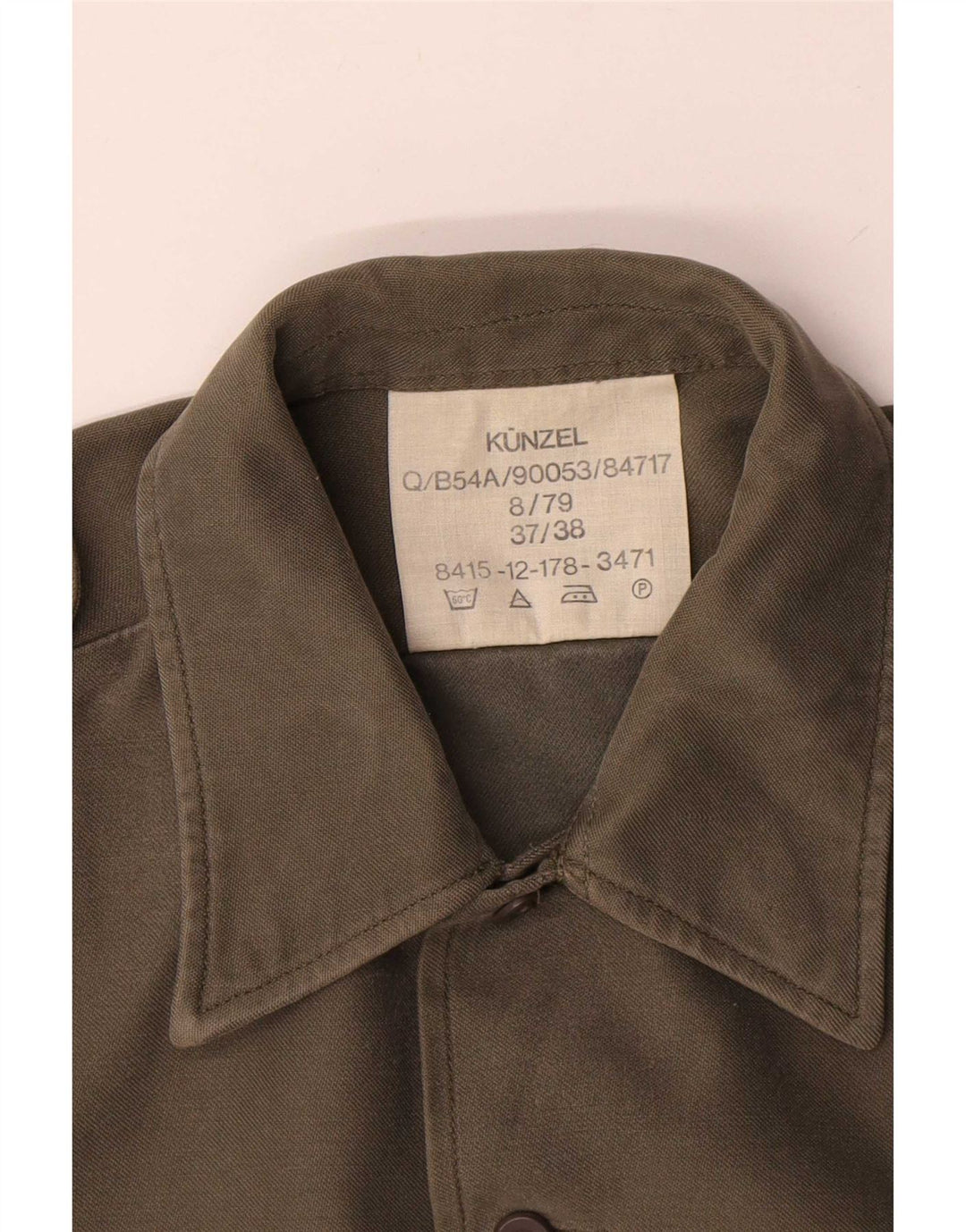 Camicia militare vintage da uomo taglia 37/38 Small Khaki Army