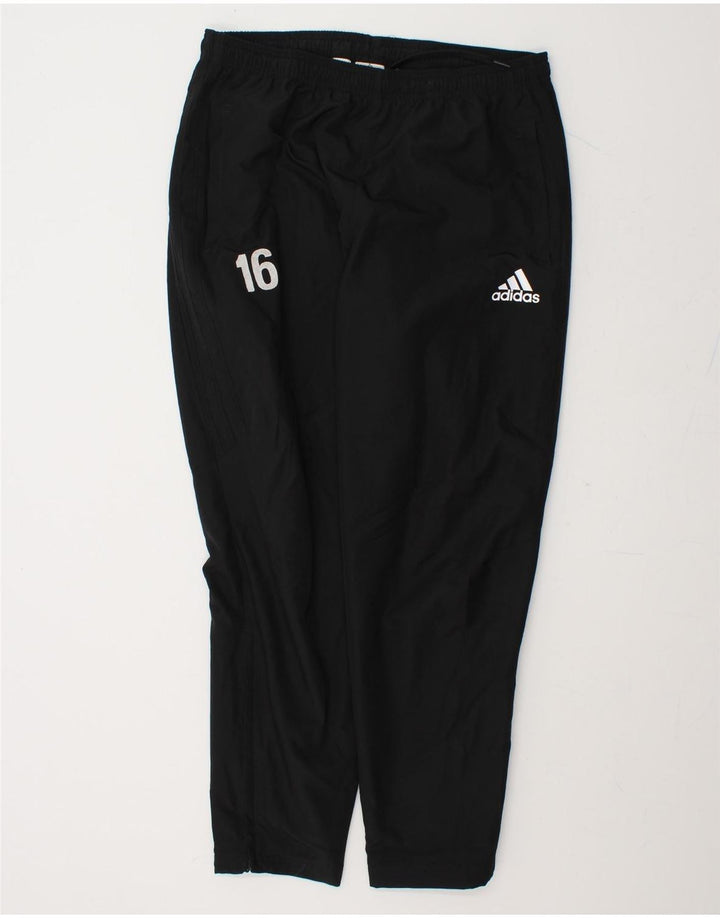 ADIDAS Mens Climalite Graphic Tracksuit Trousers Large  Black Polyester Vintage Adidas and Second-Hand Adidas from Messina Hembry 