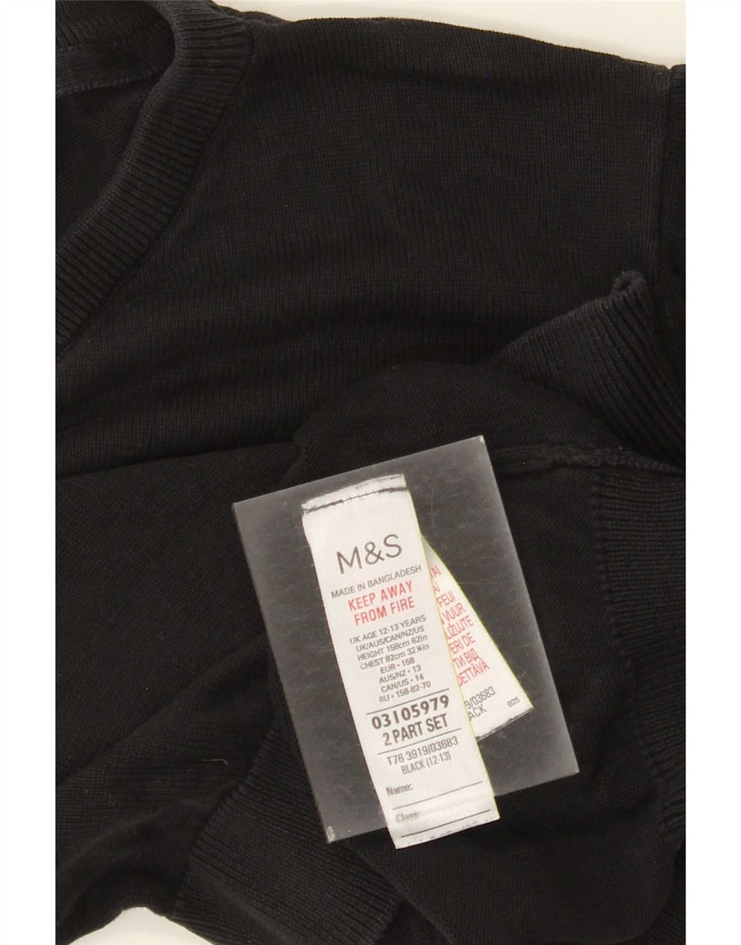 Felpa da bambino Marks & Spencer 12-13 anni in cotone nero