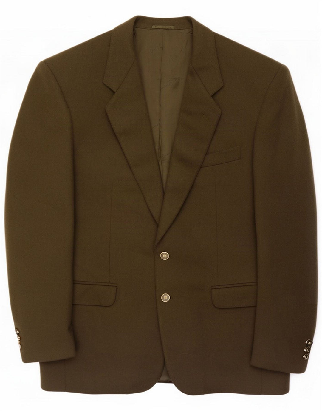 Pierre Cardin Giacca blazer a 2 bottoni da uomo UK 38 Medium Khaki Cashmere