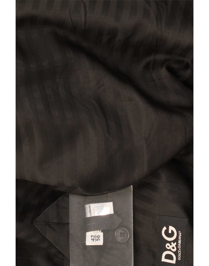 Cappotto da uomo Dolce & Gabbana UK 42 XL gessato nero