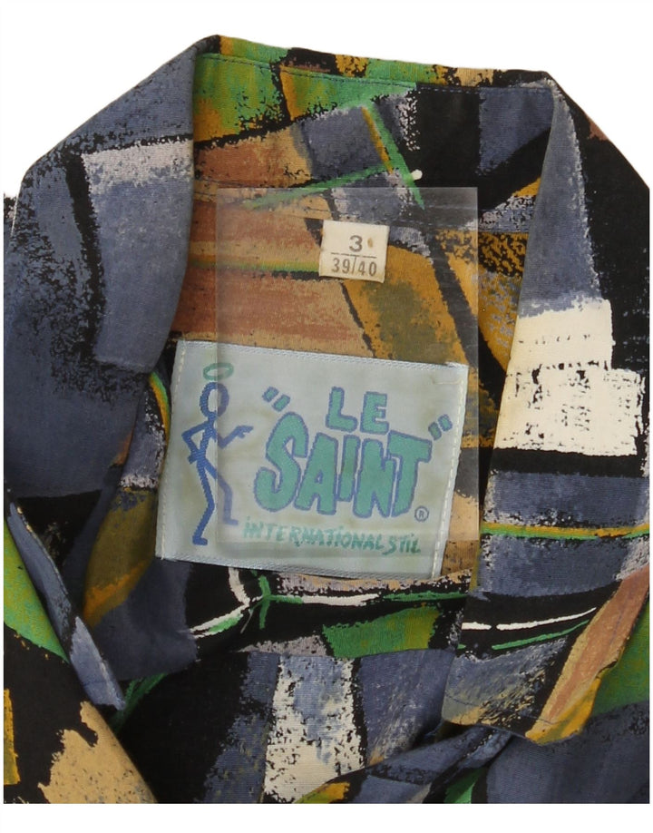 VINTAGE Mens Tall Abstract Pattern Shirt Size 39/40 Medium Multicoloured