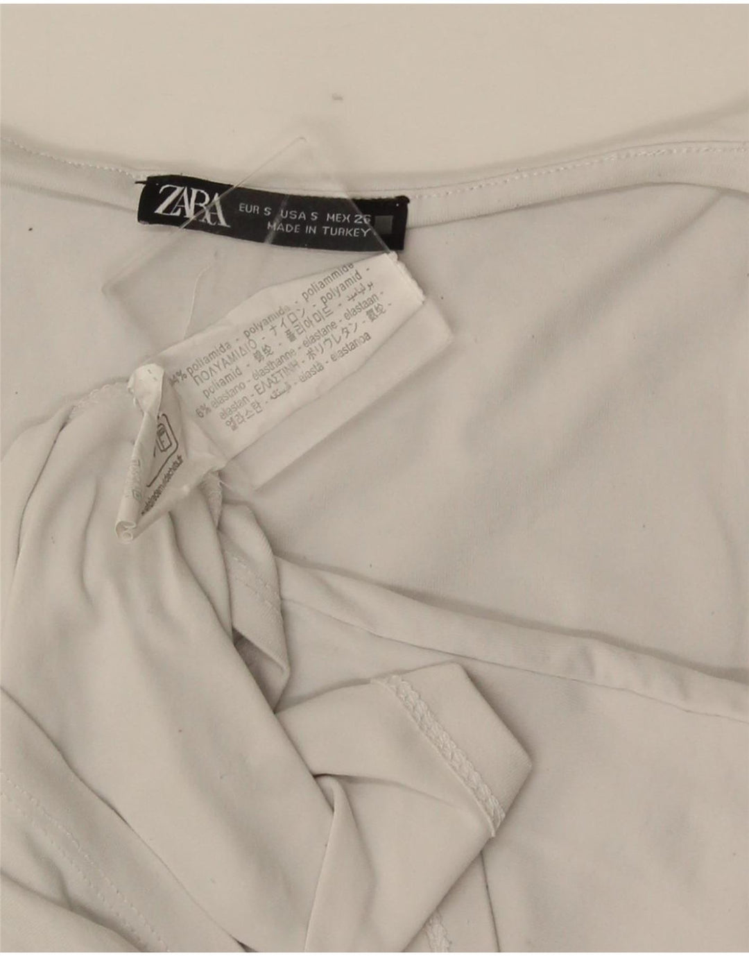 Canottiera Zara da donna UK 8 Small bianca in poliammide
