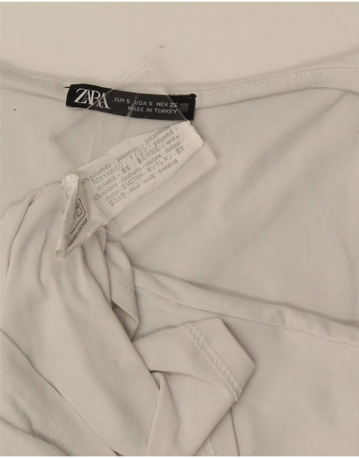 Canottiera Zara da donna UK 8 Small bianca in poliammide