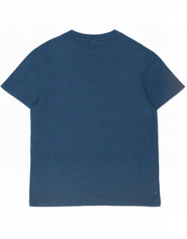 Superdry Mens T-Shirt Top Large Blue Flecked Cotton