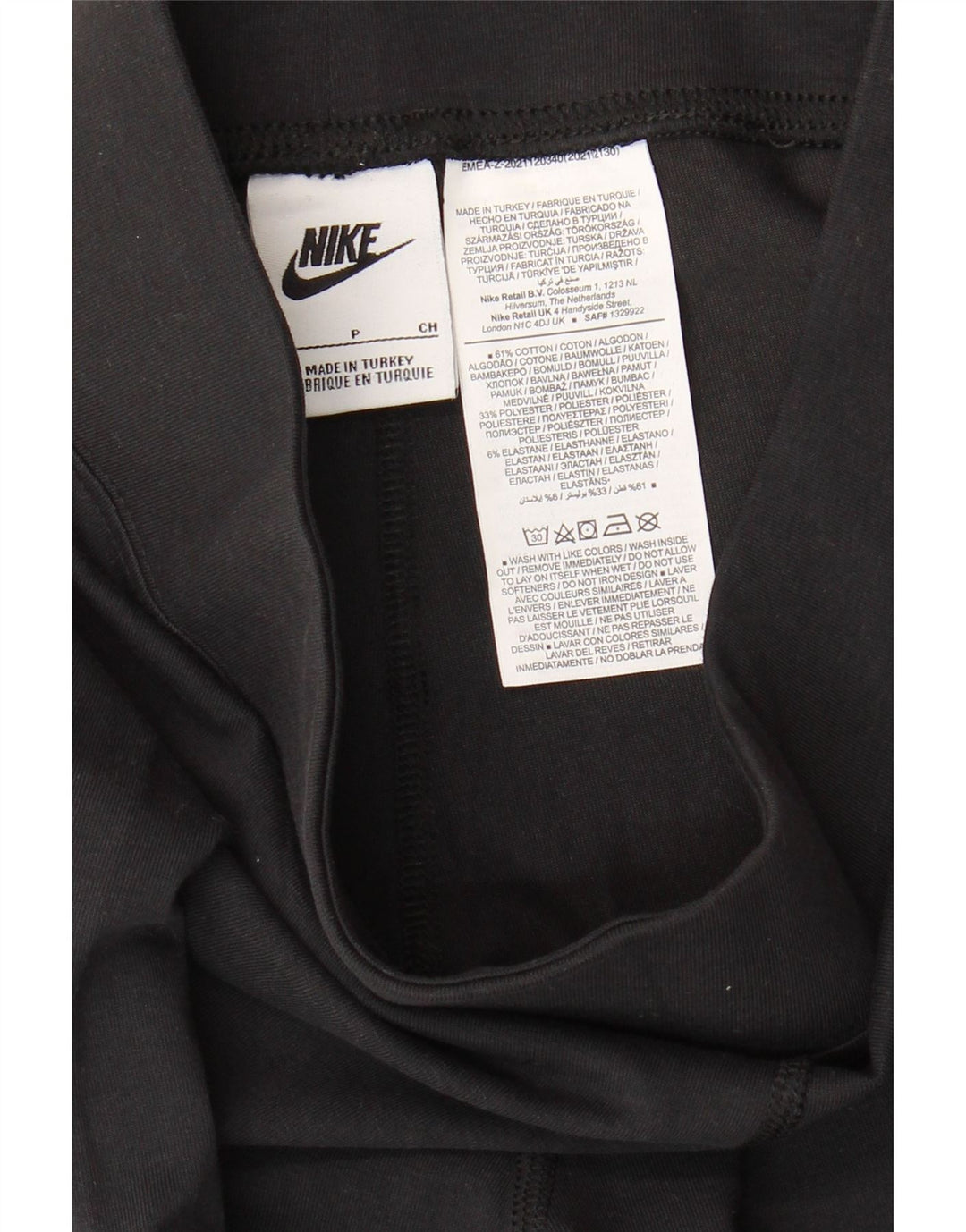 Leggings grafici da donna Nike UK 10 piccoli cotone nero